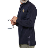 Time Team Original Gold Long Sleeved Rugby Shirt - Navy