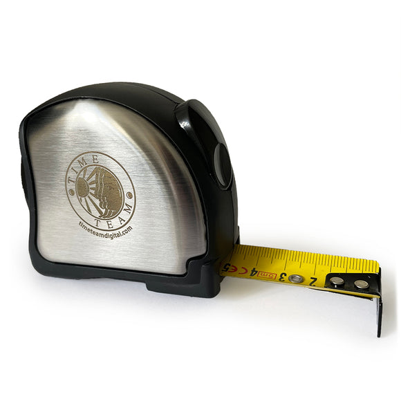 Time Team Stainless Steel Engraved Tape Measure
