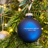 Time Team Glass Bauble - Navy & Gold