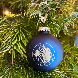 Time Team Glass Bauble - Navy & Gold