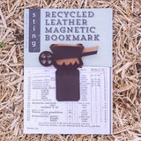 Recycled Leather Bookmark - Wheelbarrow