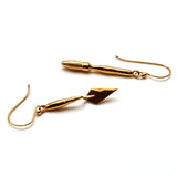 Gold Archaeology Trowel and Brush Hook Earrings (Ontogenie, Kimberly Falk Collection)